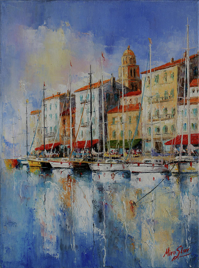 Reflection - St. Tropez - France Painting by Miroslav Stojkovic - Fine ...