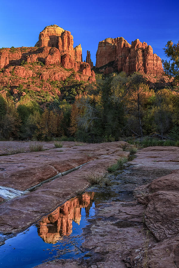 Reflection at Red Rock Crossing Photograph by Medicine Tree Studios