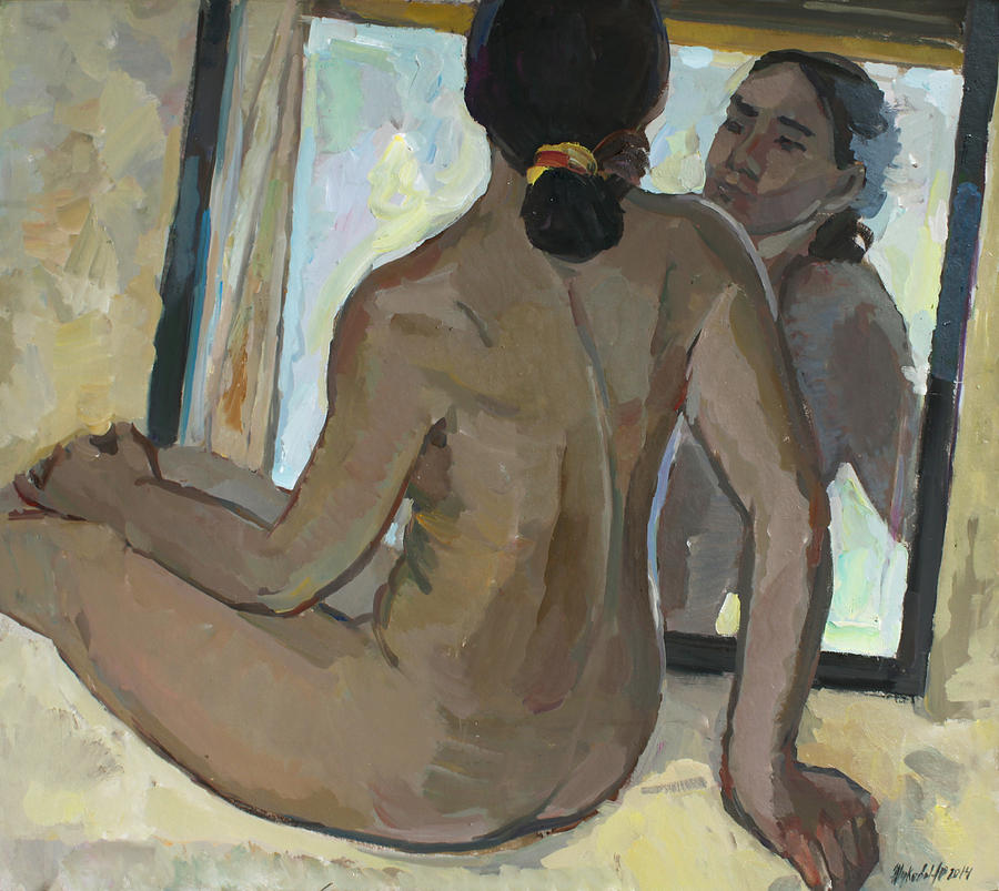 Nude Painting - Reflection by Juliya Zhukova
