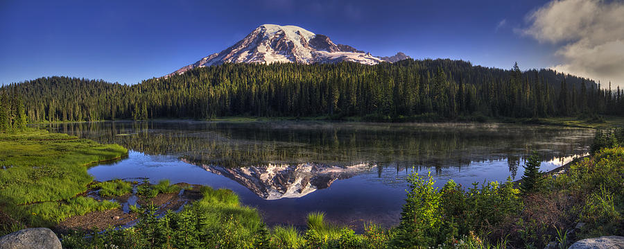 Mount Rainier National Park Photograph - Reflection Lake Panorama by Mark Kiver