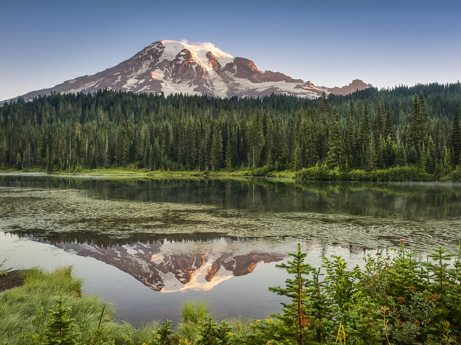 Reflection Lakes at Mount Rainier Photograph by Kyle Wasielewski