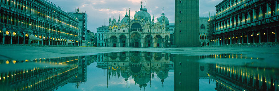 Architecture Photograph - Reflection Of A Cathedral On Water, St by Panoramic Images