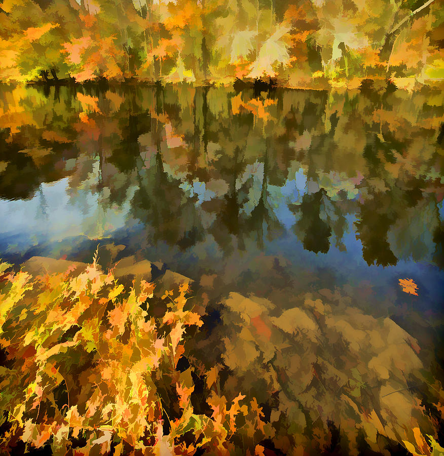 Reflection of Autumn Colors on the Canal II Photograph by David Letts