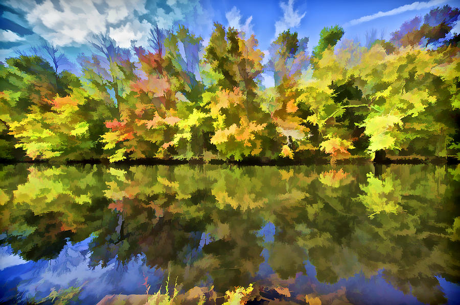 Reflection of Autumn Colors on the Canal III Photograph by David Letts
