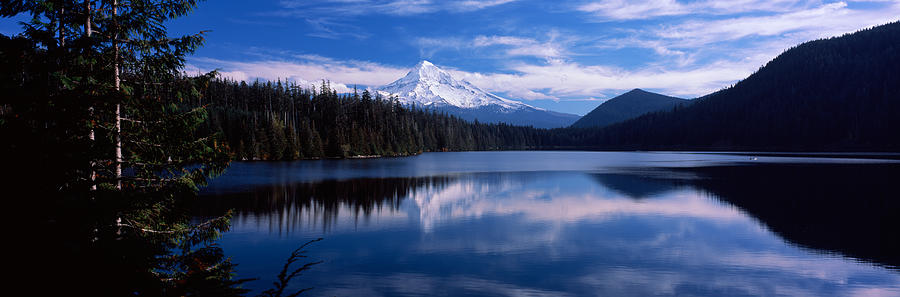 Nature Photograph - Reflection Of Clouds In Water, Mt Hood by Panoramic Images