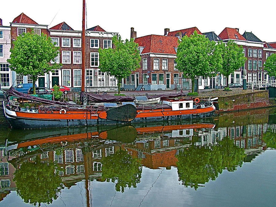 Reflection of Houseboats on Middleberg Canal-Netherlands Photograph by Ruth Hager