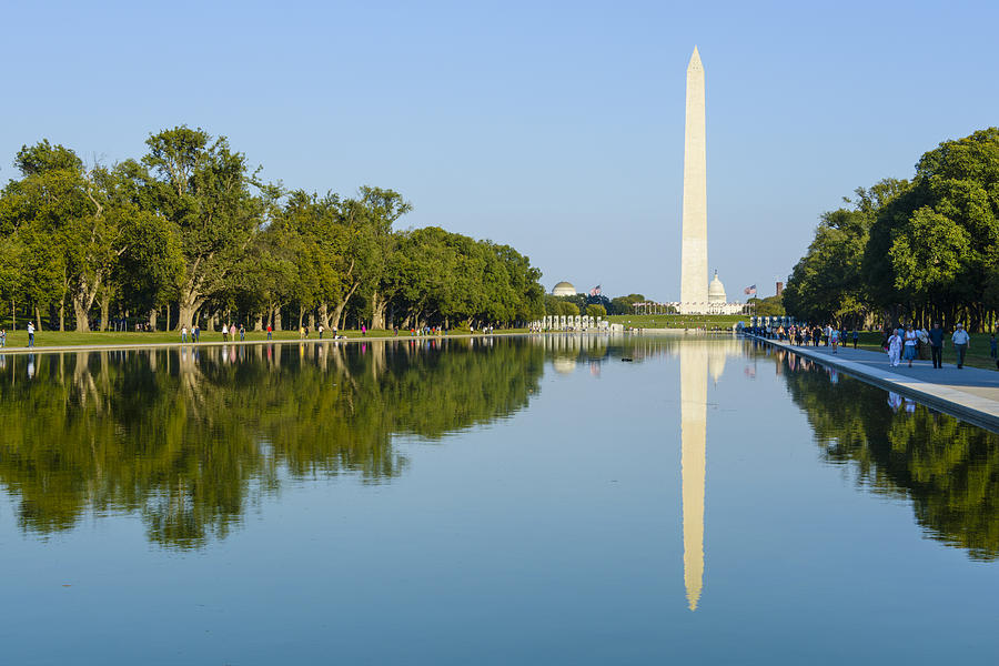 Reflection of in pool of Washington Monument, Washington, DC Photograph by OGphoto