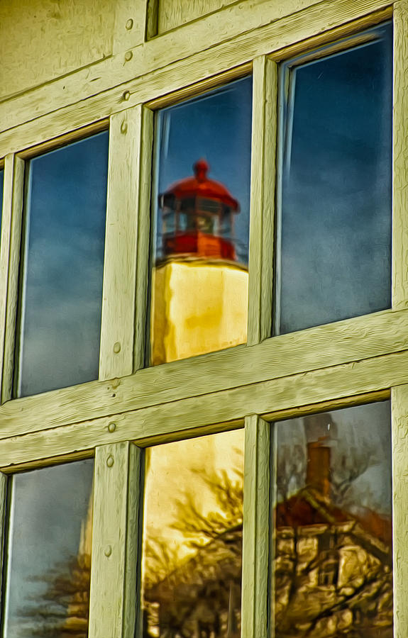 Reflection of Sandy Hook Lighthouse Photograph by Gary Slawsky