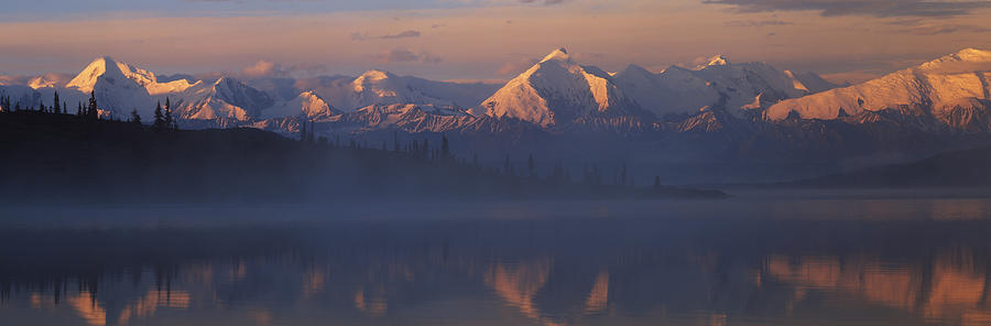 Denali National Park Photograph - Reflection Of Snow Covered Mountain by Panoramic Images