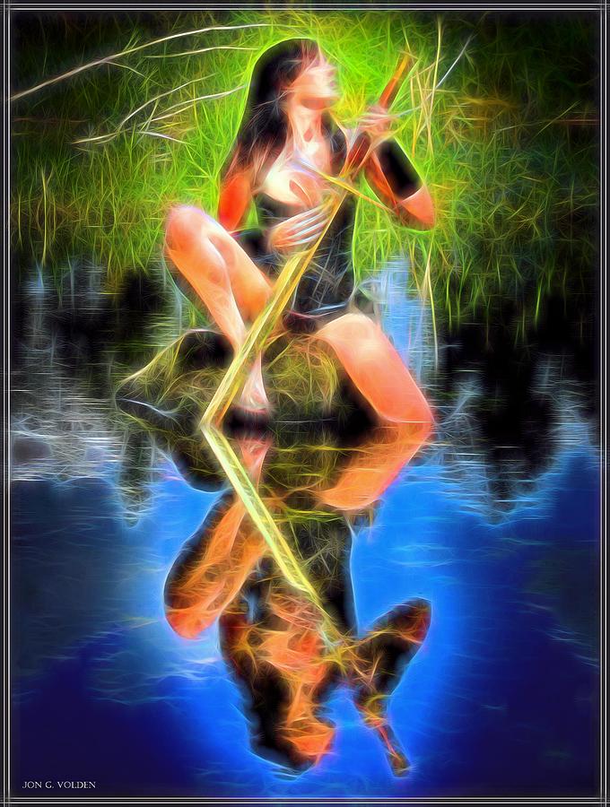 Lady Of The Lake Reflection Painting by Jon Volden
