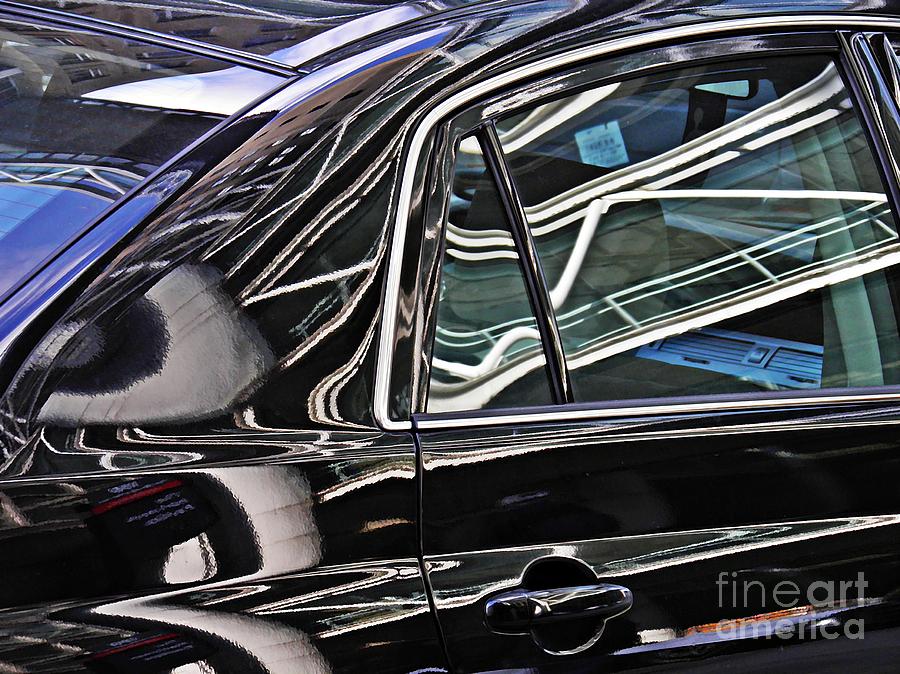 Car Photograph - Reflection on a Parked Car 2 by Sarah Loft