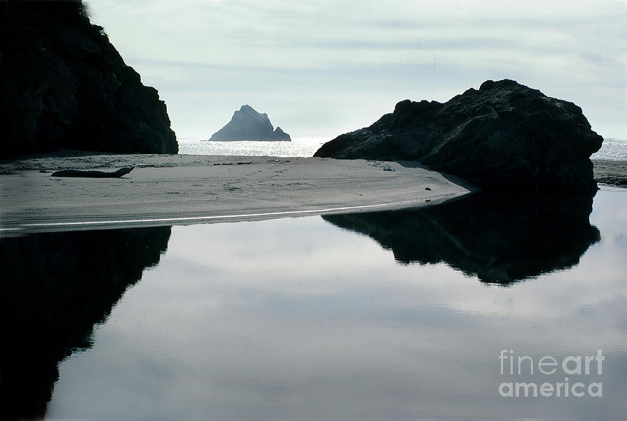Beach Photograph - Reflection on Bixby Beach Big Sur California by Pat Hathaway by Monterey County Historical Society