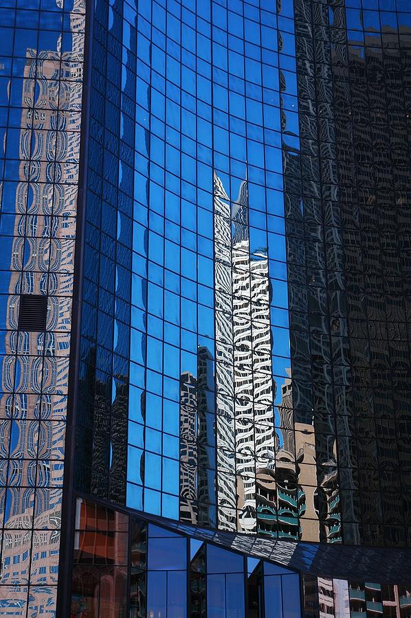 Chicagos Buildings Reflection on Glass Photograph by Ginger Wakem
