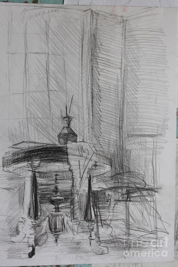Art Studio Drawing - Reflection by Victoria Tekhtilova Art Studio Drawing - Reflection by Victoria Tekhtilova