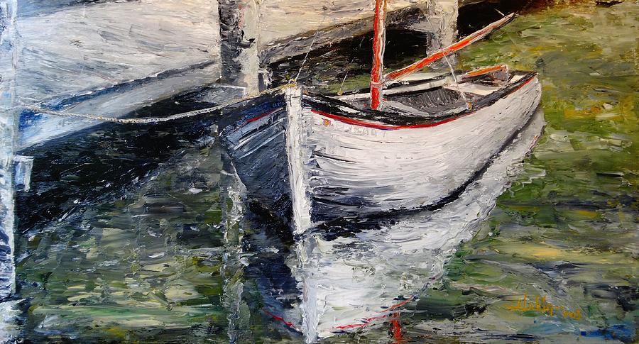 Boat Painting - Reflections by Alan Lakin