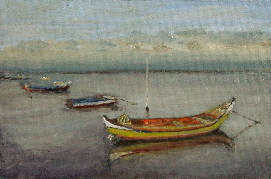 Boat Painting - Reflections by Ari Constancio