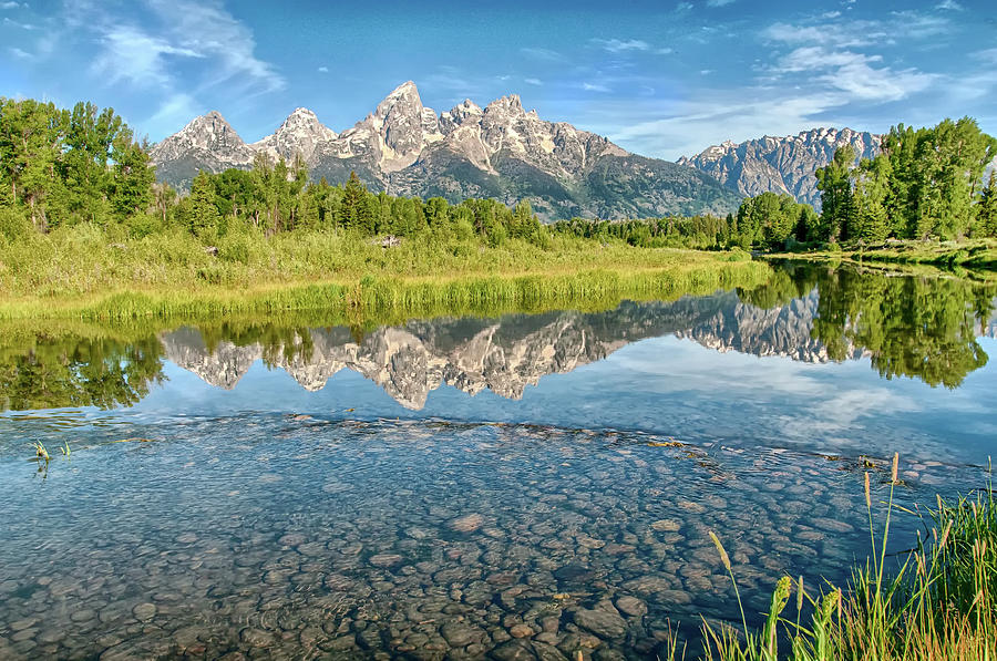 Reflections At Schwabacher Landing Photograph by Ronnie Wiggin