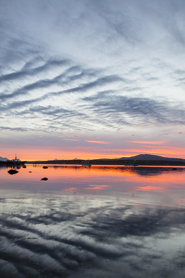 Blue Photograph - Reflections At Sunset by Tim Grams Blue Photograph - Reflections At Sunset by Tim Grams