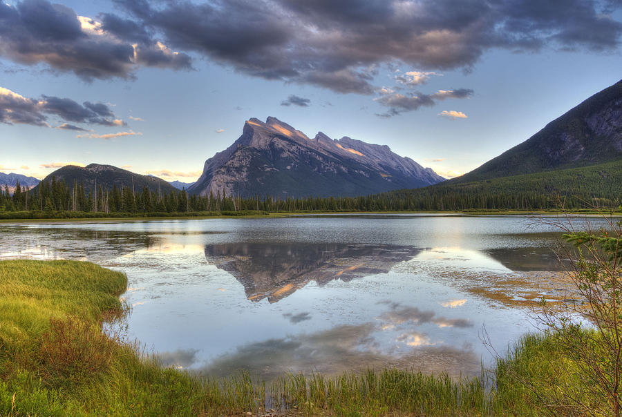 Reflections at Vermillion Lakes Photograph by Darlene Bushue