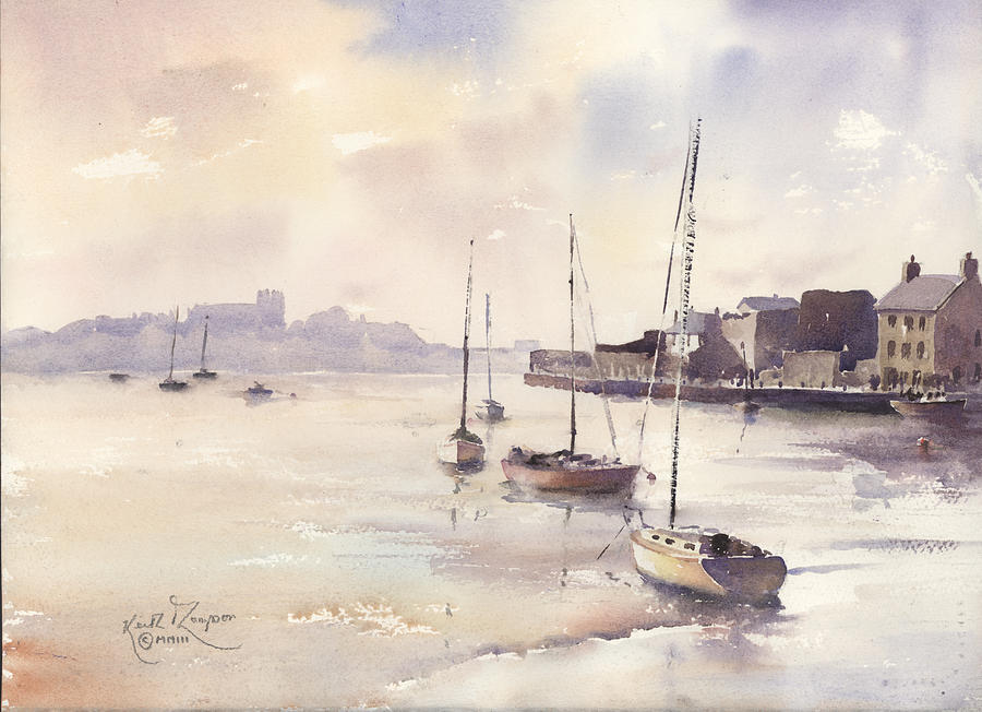 Reflections Dungarvan Harbour County Waterford Painting by Keith Thompson