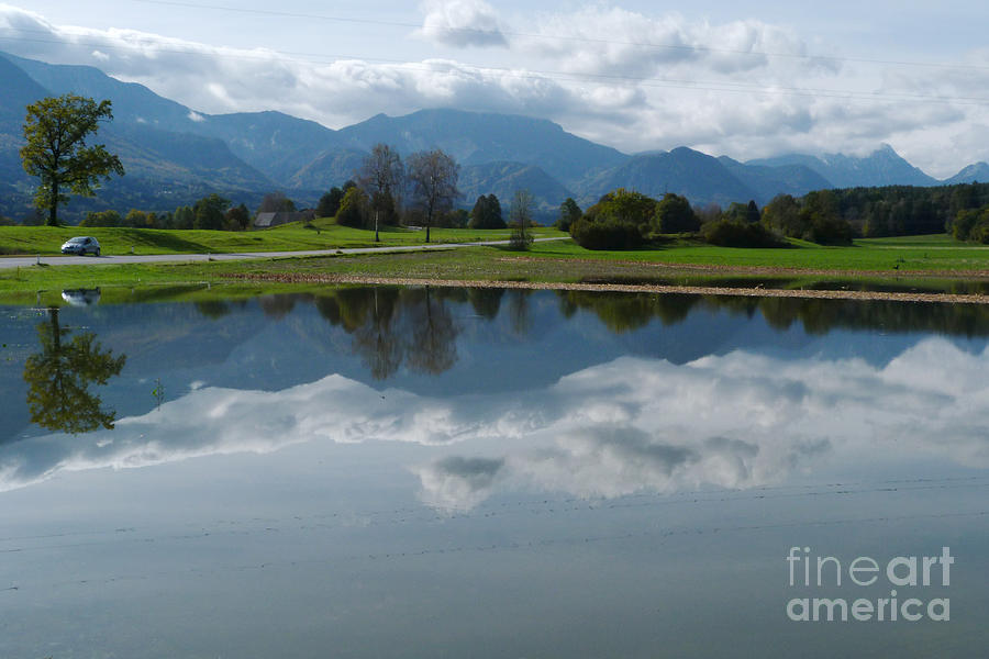 Reflections - Flooded Field - Austria Photograph by Phil Banks