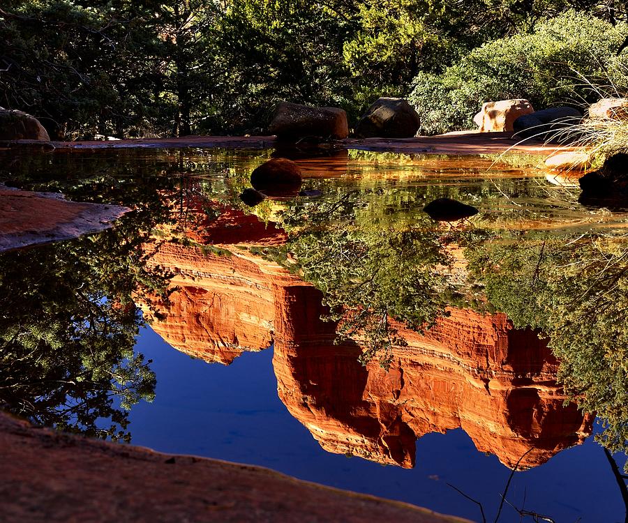 Reflections in Sedona Photograph by Walt Sterneman