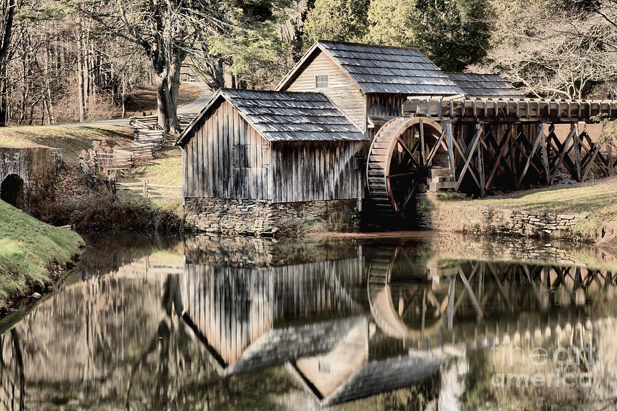 Reflections In The Mabry Mill Pond Photograph by Adam Jewell