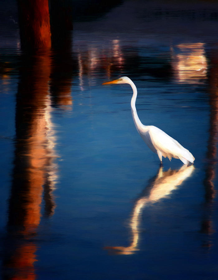 Crane Painting - Reflections by Michael Pickett