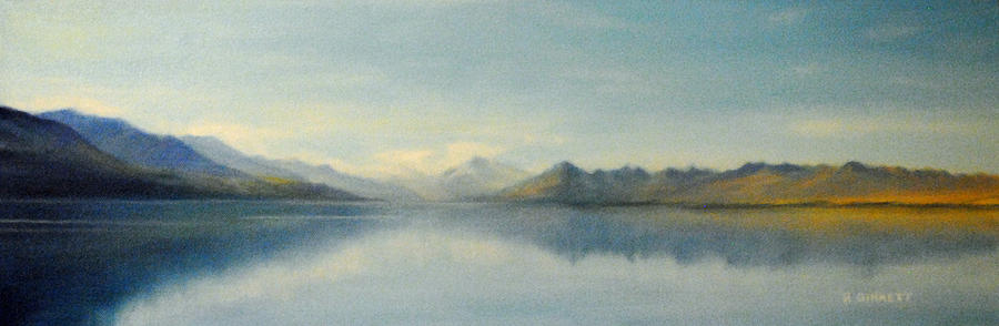 Mountain Painting - Reflections - Mt Cook and Lake Tekapo by Richard Ginnett
