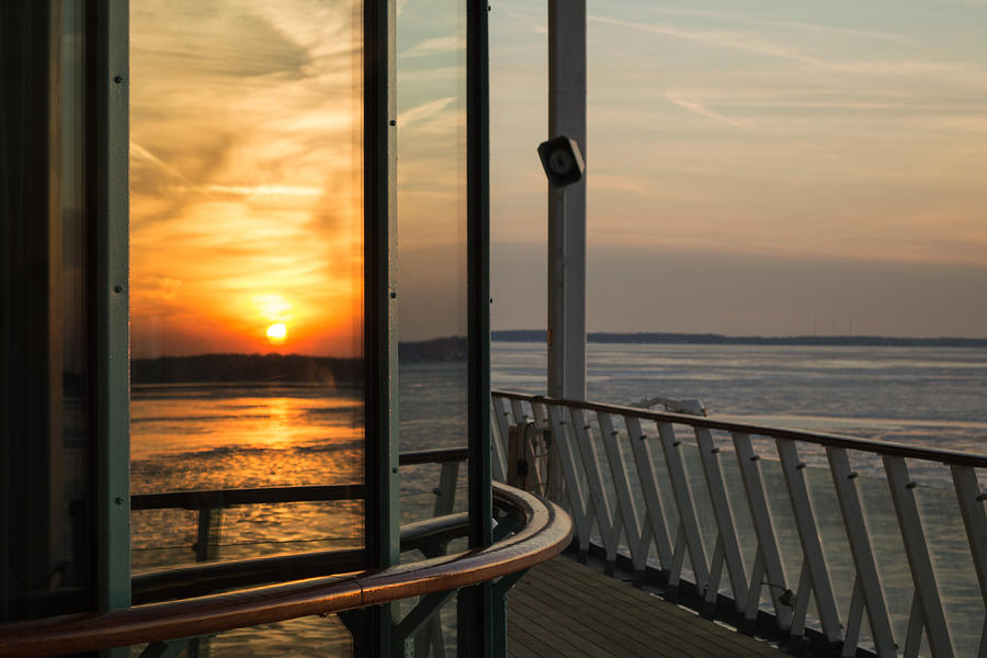 Reflections of a Chesapeake Sunset Photograph by Bill Swartwout