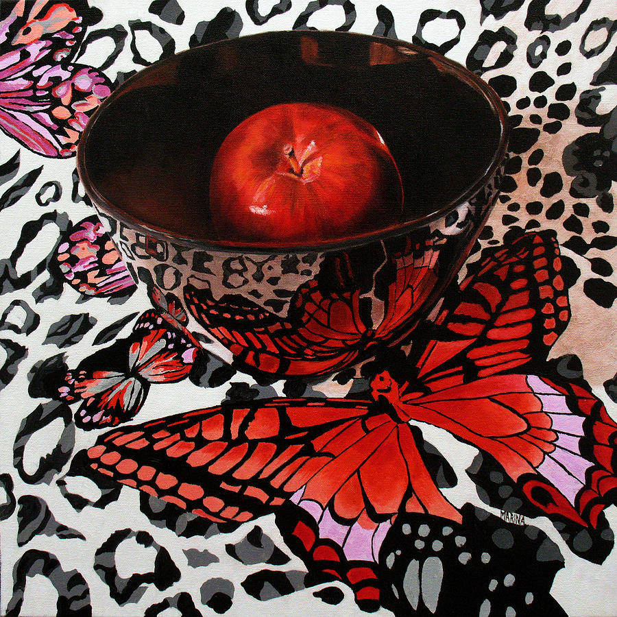 Reflections Of A Red Butterfly Painting by Marina Petro
