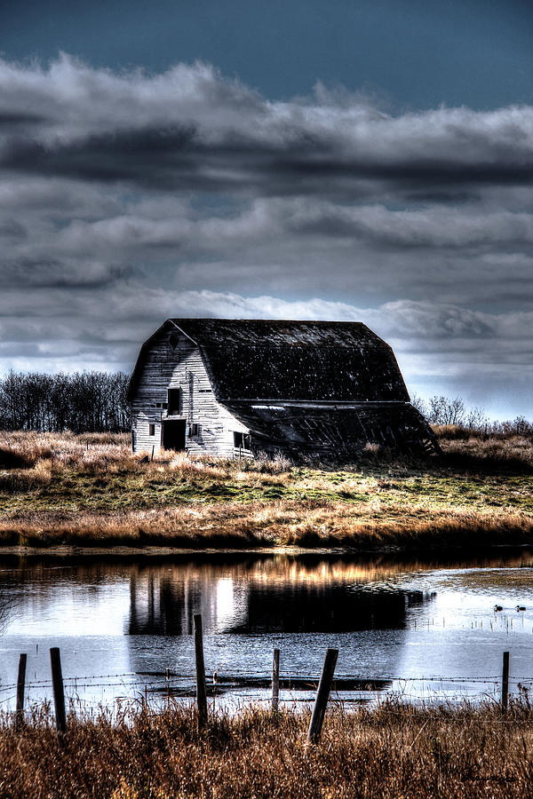 Reflections of Abandoned Barn Photograph by Andrea Lawrence