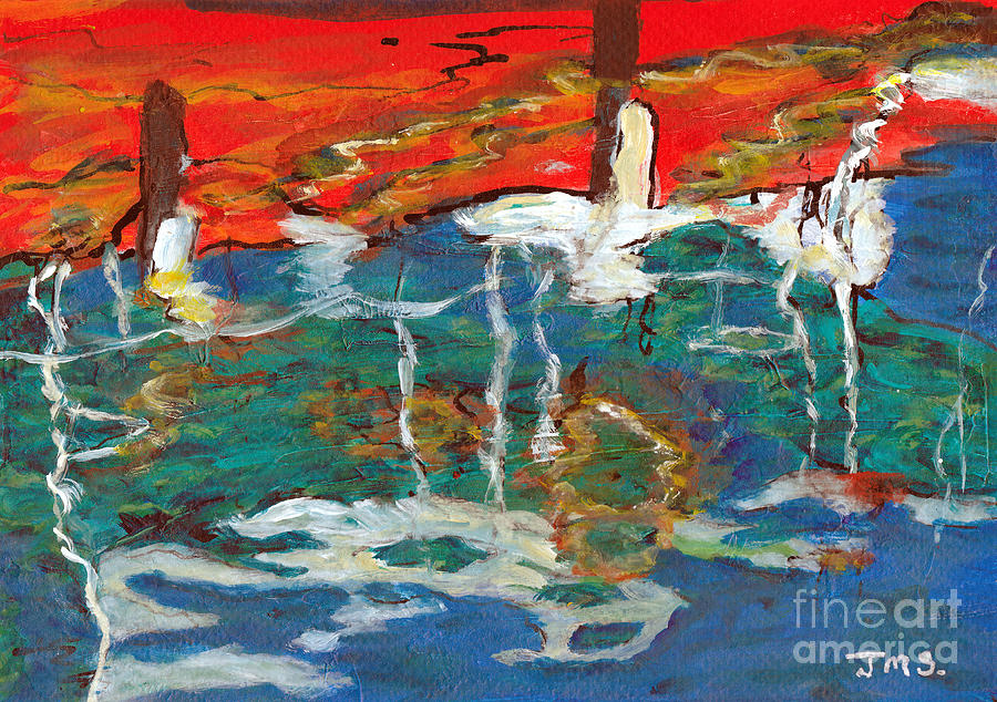 Reflections of Alonissos - Greece Painting by Jackie Sherwood