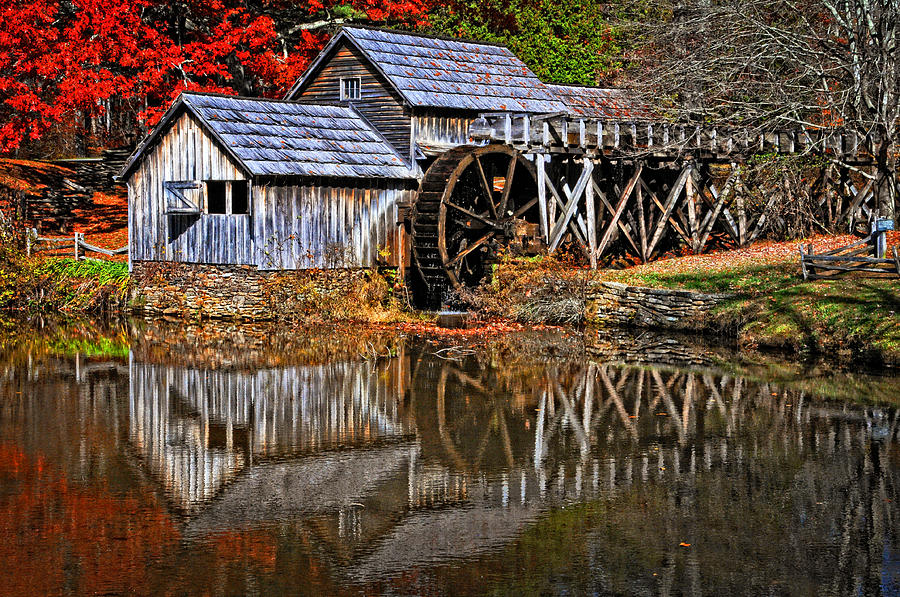 Reflections of Mabry Mill Photograph by Lynn Bauer