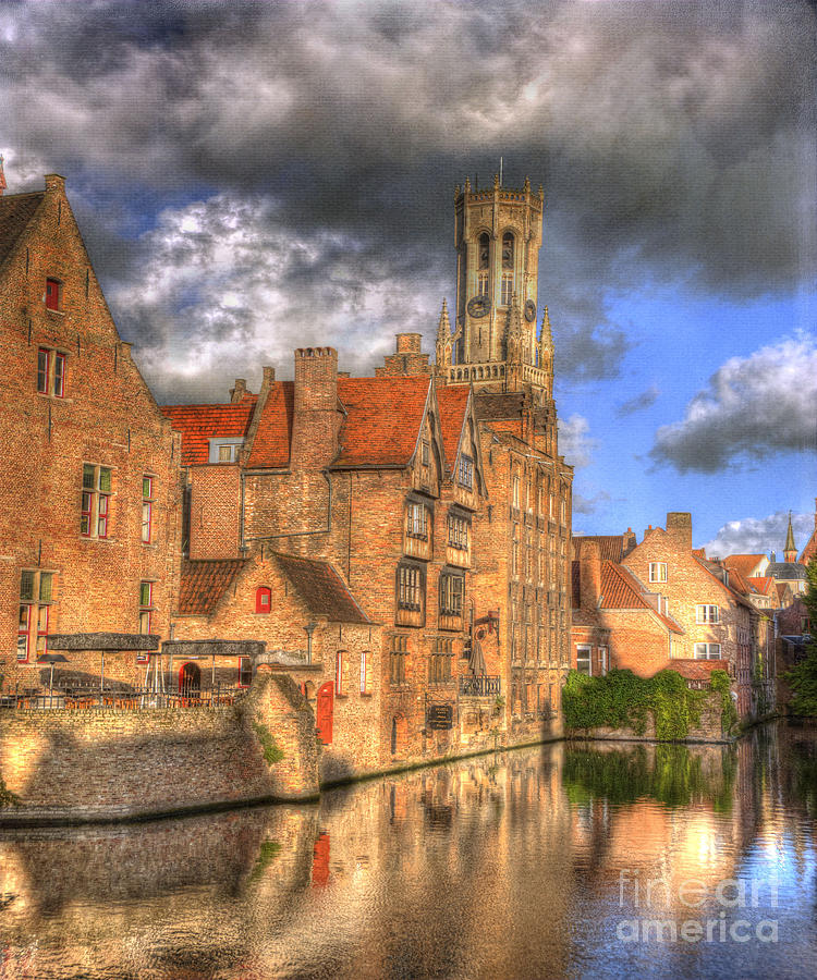 Belgium Photograph - Reflections of Medieval Buildings by Juli Scalzi