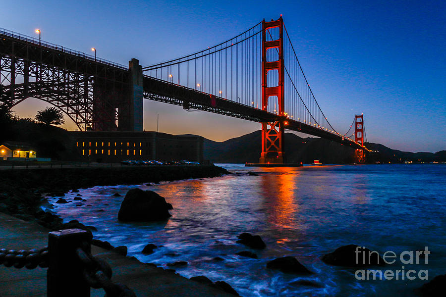 Reflections of the Golden Gate Bridge Photograph by DJ Laughlin