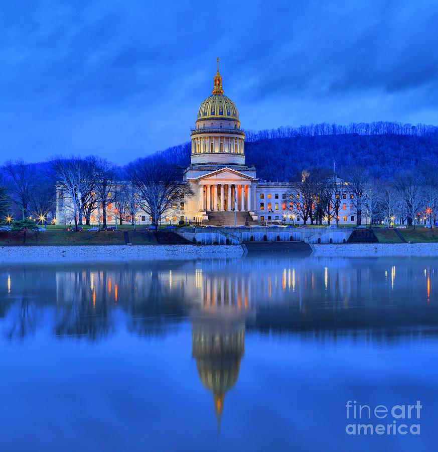 Reflections Of The West Virgina Capitol Building Photograph by Adam Jewell