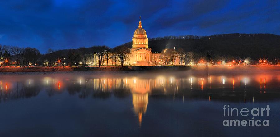 Reflections Of The West Virginia State Capitol Photograph by Adam Jewell
