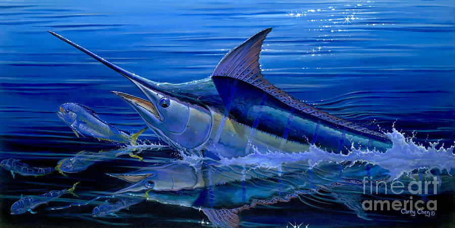 Swordfish Painting - Reflections Off0058 by Carey Chen