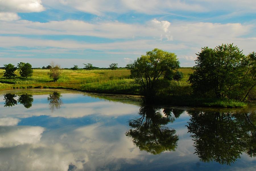 Reflections on an Iowa Farm Pond Photograph by Barbara Clark - Fine Art ...