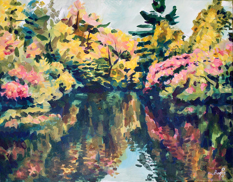 Reflections on the Rideau Canal Painting by Elbagir Osman