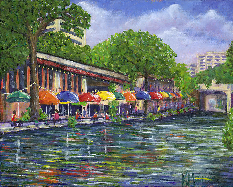 Reflections on the Riverwalk Painting by Kerri Meehan