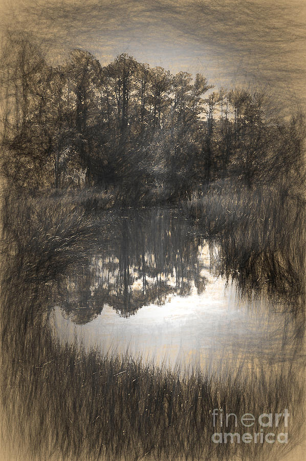 Reflections on the Waterway Digital Art by Linda Olsen