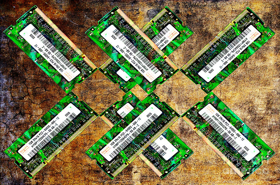 Refresh My Memory - Computer Memory Cards - Electronics - Abstract Photograph by Andee Design