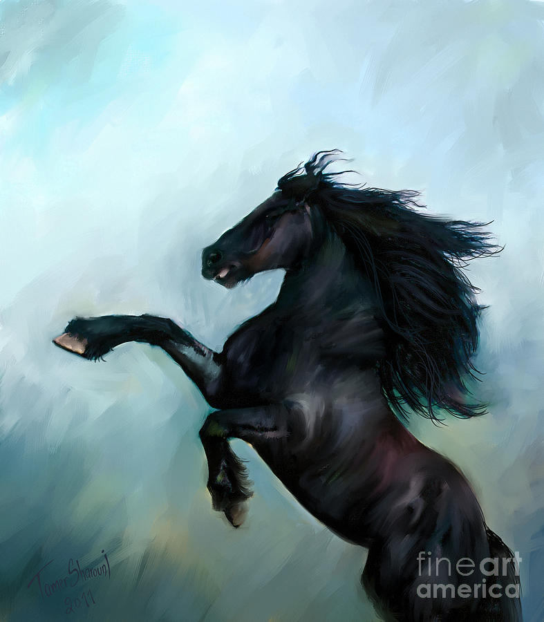 Horse Painting - Regaining Strength by Tamer and Cindy Elsharouni