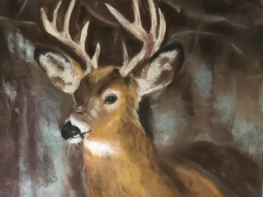 Regal Buck Painting by Joyce Spencer