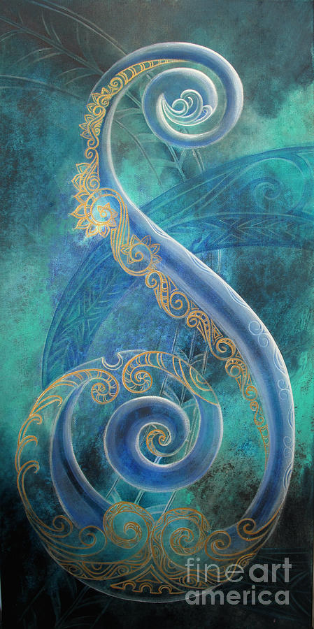 Regal Koru by Reina Cottier Painting by Reina Cottier