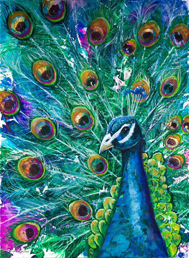 Regal Peacock Painting by Patricia Allingham Carlson