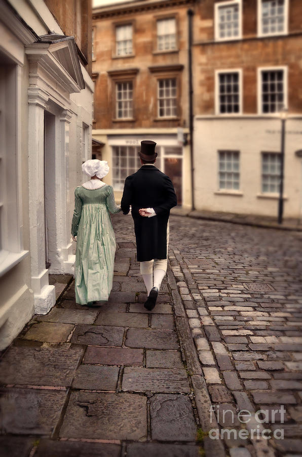 Regency Couple Walking in Town Photograph by Jill Battaglia