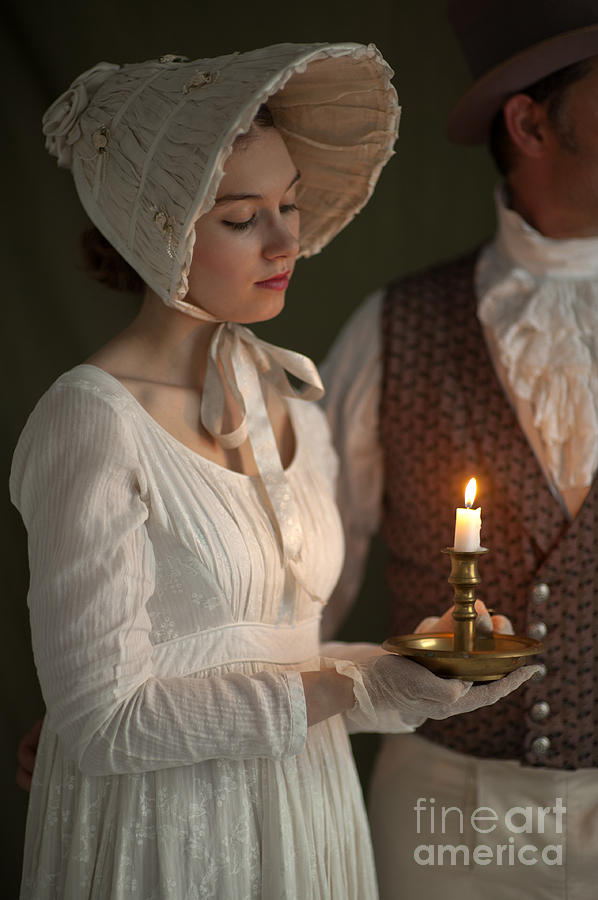 Victorian Woman Holding A Candle #3 by Lee Avison